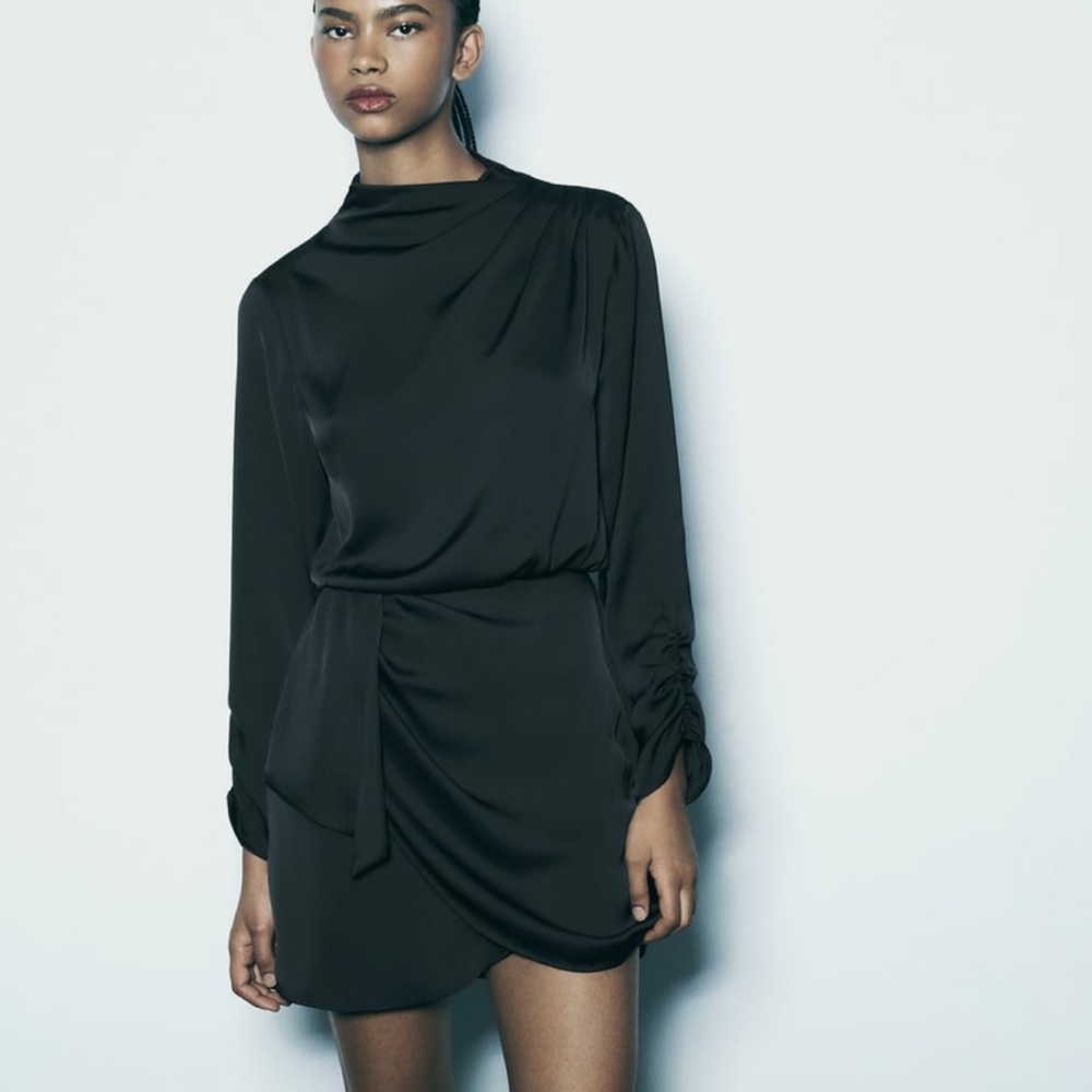 Zara Satin Effect Mini Dress